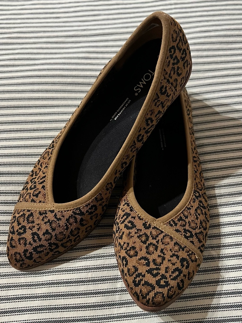 Toms Women's Leopard-Print Ballet Flats - Tan & Black